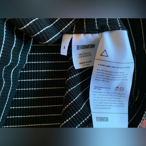 Reformation Black And White Striped Mini Dress Sz S - Picture 2 of 8